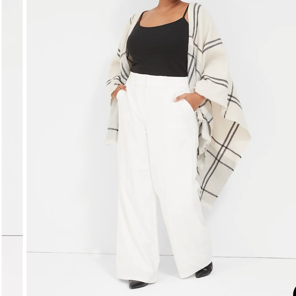 Lane Bryant Womens The Cropped Wide Leg Pants Stretch Plus 24 office/ work
